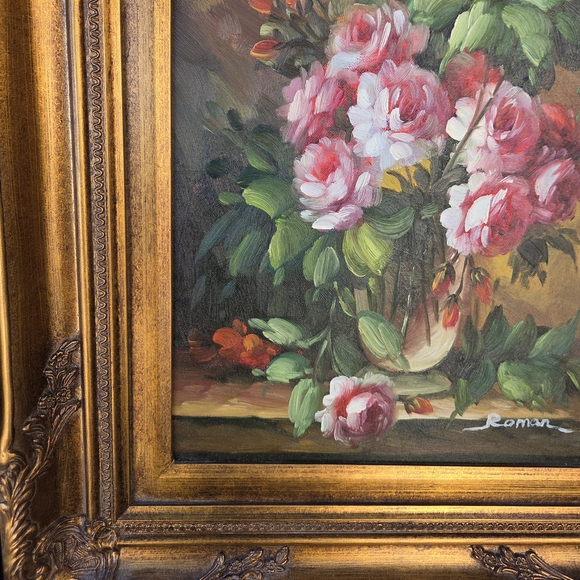 Gold Framed Floral Painting - Picture 4 of 8